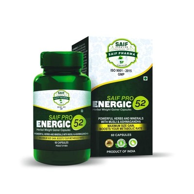 Saif Pro Energic 52 Herbal Weight Gainer 60 Capsule Free Shipping World Wide