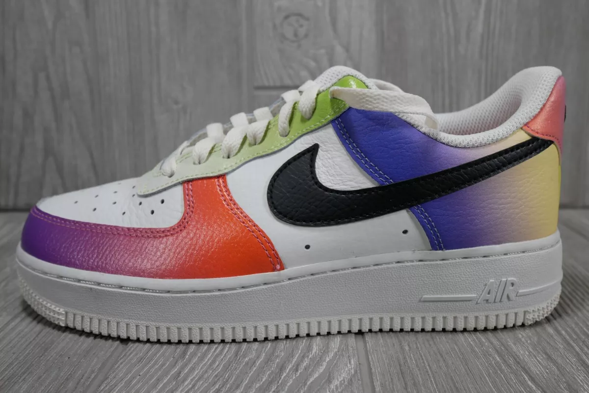 New Nike Air Force 1 Low '07 Multi-Color Gradient Shoes FD0801-100 Womens 8