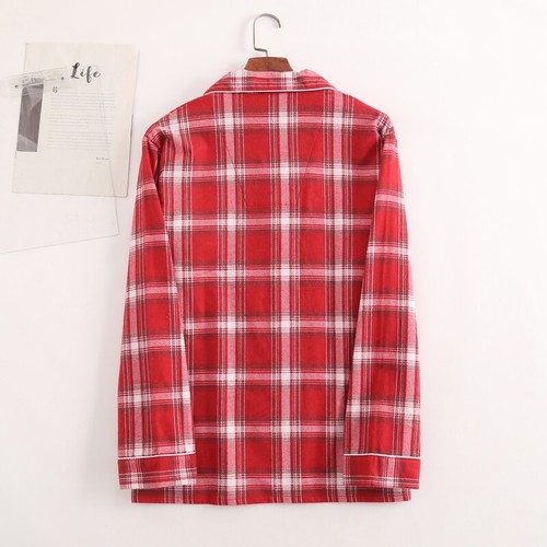 Men's Pajamas Set 100% Cotton Sleepwear Long Sleeve Button Top Pants Nightwear - Picture 56 of 70
