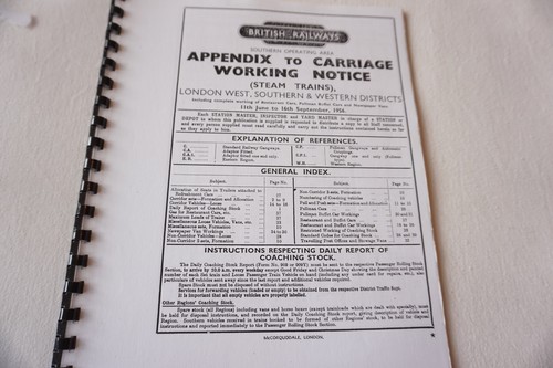 June 1956 Fascimilie Railway Carriage Working Notice Steam Trains London West - Picture 2 of 5