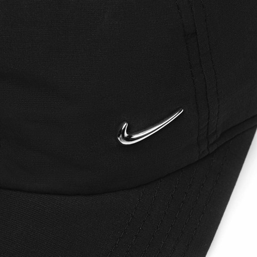 Nike Men Junior Metal Swoosh Cap Black Baseball Hat Nike Logo Adjustabl Running - Picture 2 of 3