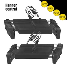 10-60 Plastic Pants Hangers W/ Adjustable Clips for Trouser Coat Garment Jeans 