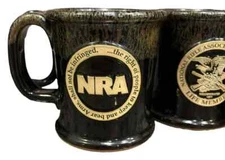 NRA Life Member 2nd Amendment Pottery Mug-Sunset Hill Stoneware-Rare Color