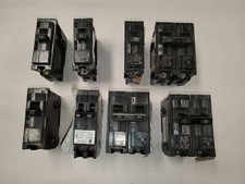 8 Mixed Condition Siemens Circuit Breakers 15, 20, 20/20, 30, 30/30, 50/50