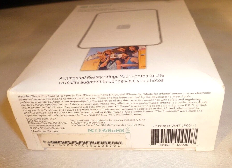 LIFEPRINT 2x3 Portable Photo/Video Printer for iPhone (iOS) /Android - White - Image 4 of 4