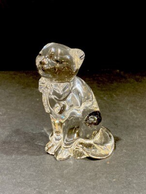 Lenox Crystal Cat Figurine Bow Tie 3.25x 2x 2.5 