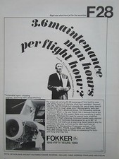 6/1969 PUB FOKKER AIRCRAFT F28 FELLOWSHIP AIRLINES E.C. BOSHUIS ORIGINAL AD