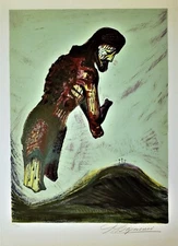 DAVID ALFARO SIQUEIROS Vintage ORIGINAL PENCIL SIGNED Taller de Gráfica Mexicana