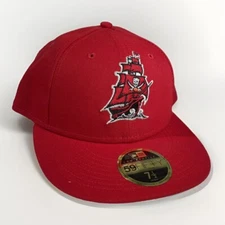 Tampa Bay Buccaneers New Era 59FIFTY Hat Low Profile Red Cap Fitted Sz 7 1/2