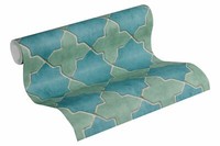 Tapete Vlies New Walls Fliesen Blau BlaßGrüN Grauweiß 37421-4 (3,40€/1Qm)