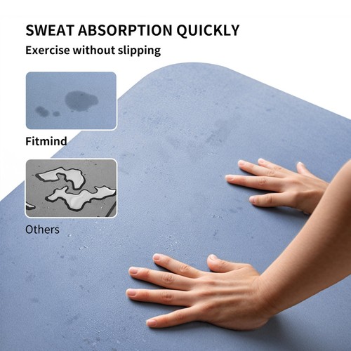 FITMIND Rubber Yoga Mat,4.5mm Thick, Non-Slip, Anti-Roll, Portable, Double-Sided - Picture 3 of 11