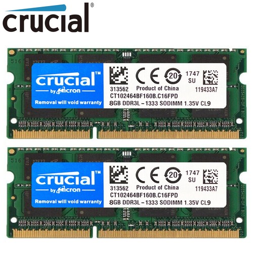 CRUCIAL DDR3L 1333Mhz 8GB 16GB 32GB 2Rx8 PC3L-10600S SODIMM Laptop Memory RAM - 第 1/12 張圖片