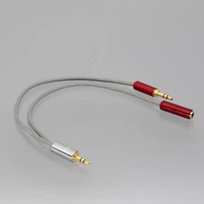 3.5mm mini jack Microphone 8" Y Cable For Audio Timecode Generator Cameras LTC