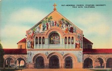 Palo Alto California Stanford University Chapel Mosaic Campus Vtg Postcard A32