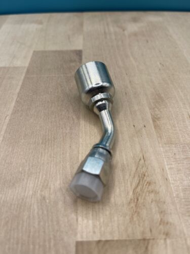 10 Parker Style 13743-4-4 Hydraulic Hose Crimp Fittings 1/4” Hose X 1/4” FJIC 45 - Picture 2 of 5