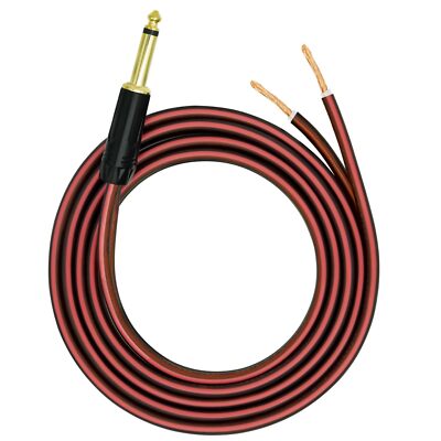 6,35 Mm Audio Verlengkabel – Mono, Naakt Draaduiteinde – 2 Meter, 22 AWG Puur Koper – Voor Luidspreker, Microfoon, DIY – Set Van 2