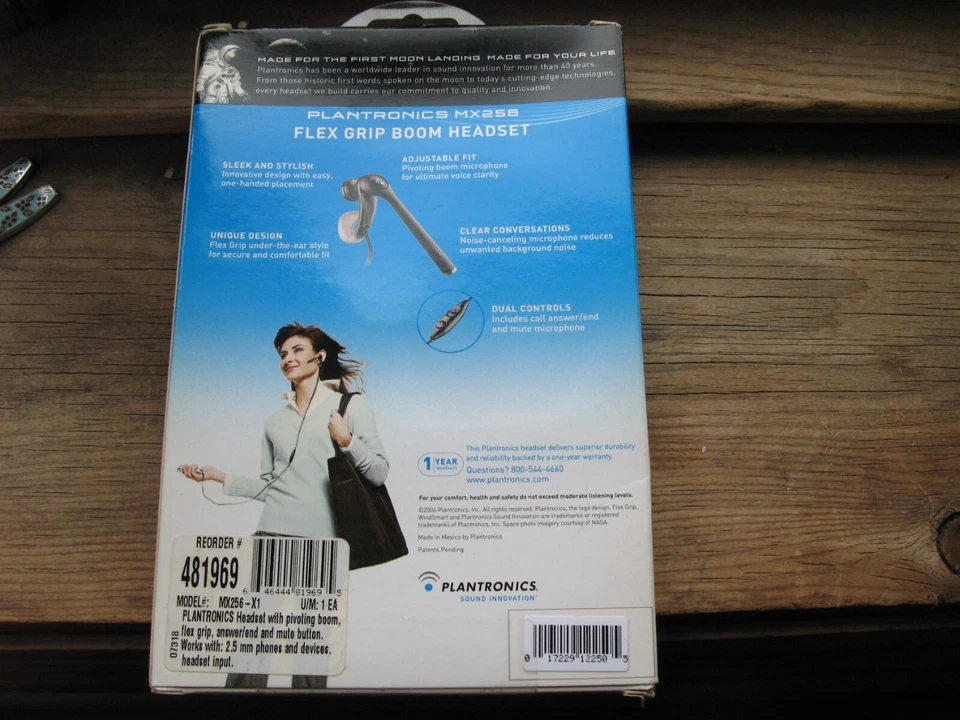 Plantronics MX256-X1 Flex Grip Boom Headset (2006) NIB fits 2.5mm jack SO27 - Image 2 of 2