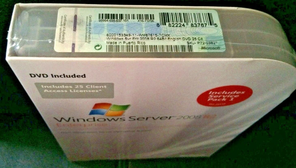 Microsoft Windows Server 2008 R2 Enterprise,SKU P72-03827,25 CAL,Full Retail Box - Image 2 of 4