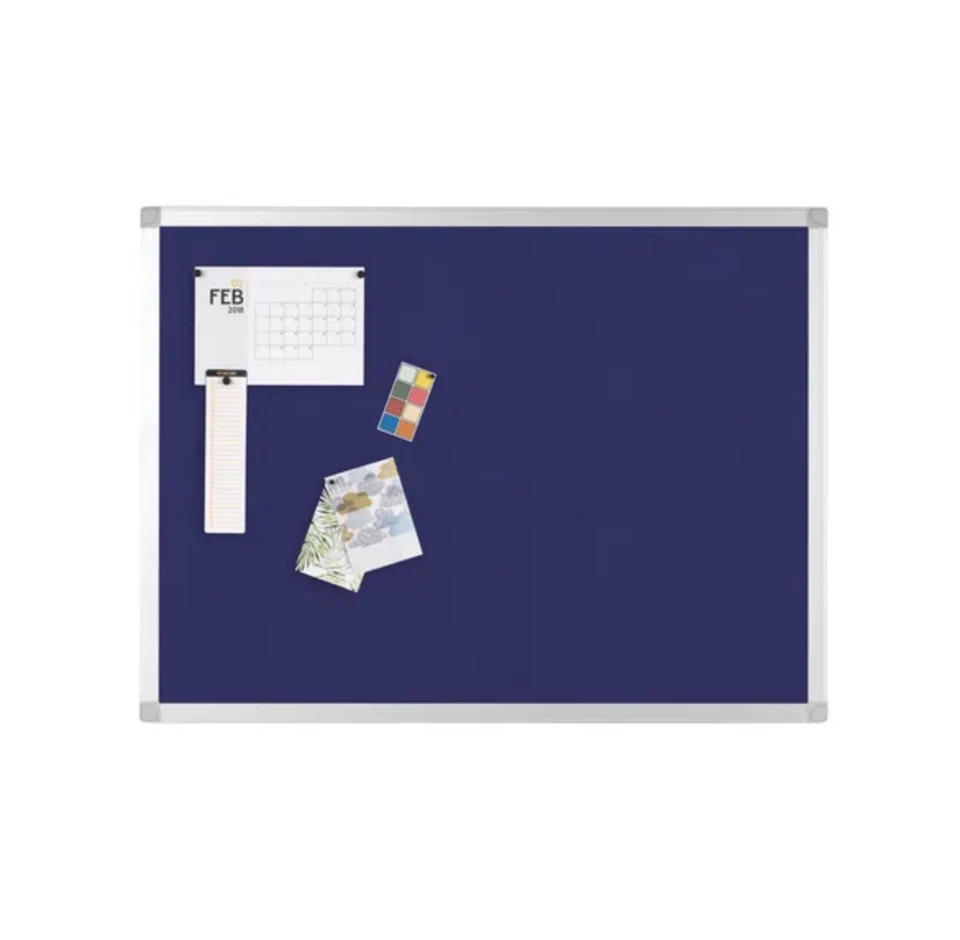 Q-Connect Aluminium Frame Felt Noticeboard 1200 x 900 mm Blue FREE 24 H DELIVERY