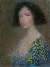 Prelude to the Evening-Woman-Modern Art-Original Oil Painting, Pojani-ipalbus