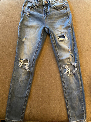 Hippie Laundry Sz 26 Women's Destroyed Mid Rise Skinny Leg Jeans