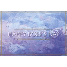 Pictura Happy Boss's Day on Blue and Purple Painting Bosss Day Card