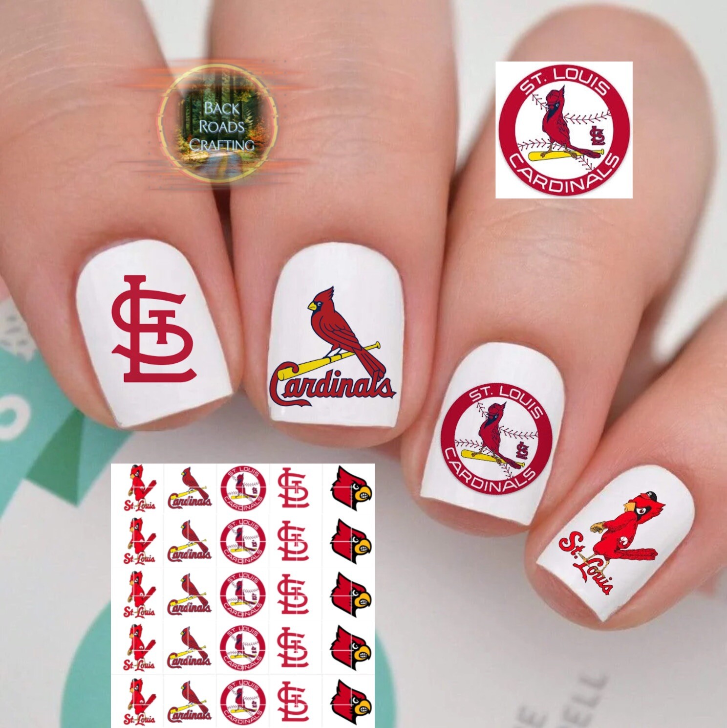 St Louis Cardinals Baseball Waterslide Nail Art Decals Set Of 50  Instructions