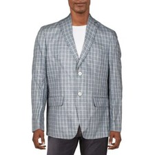 Lauren Ralph Lauren Mens Linen Plaid Sportcoat Blue 38R