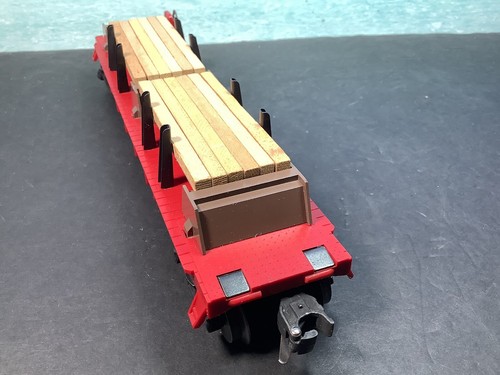 LIONEL # 6264 LUMBER CAR 1957 RARE ORIGINAL BOX W/ LOAD - Picture 6 of 11