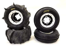 DWT G3 Beadlock Wheels ITP Sand Star Paddle Tires Front Rear Kit Banshee Raptor