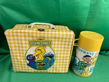 Vintage 1981 Sesame Street Vinyl Lunchbox and Thermo