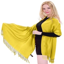 CJ Apparel Yellow Solid Color Design Shawl Seconds Scarf Wrap Stole Pashmina NEW
