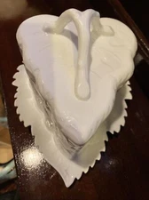 Basic Porcelana White Grape Leaf Covered Cheese Tray 8.5”