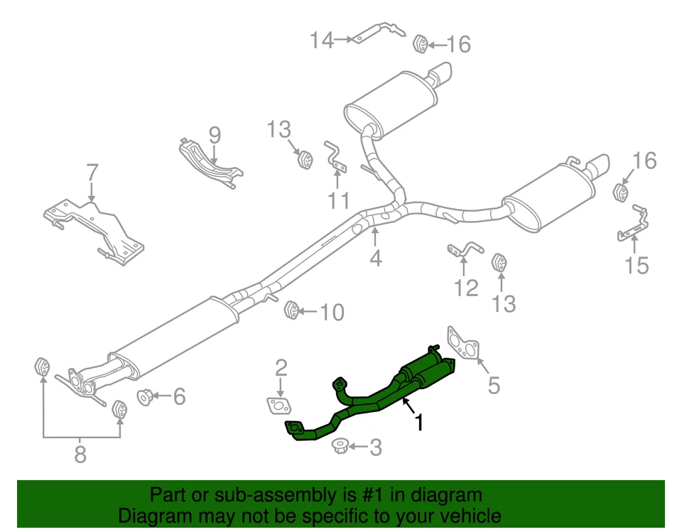 正品福特 2013 - 2019 年福特 - 排气管 DA5Z-5G203-A — 第 2/4 张图片