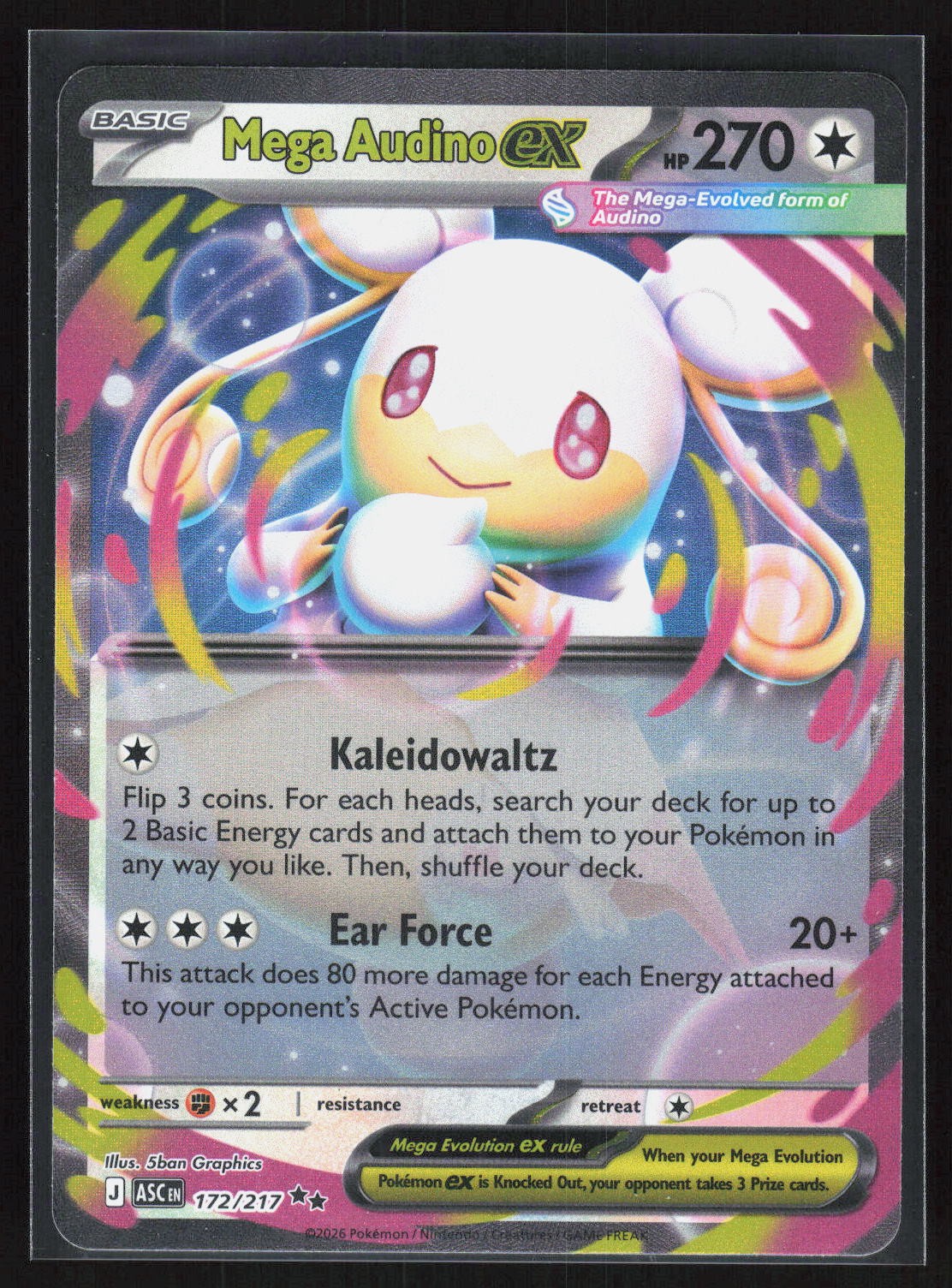 Mega Audino ex Holo Double Rare ME: Ascended Heroes 172/217 NM