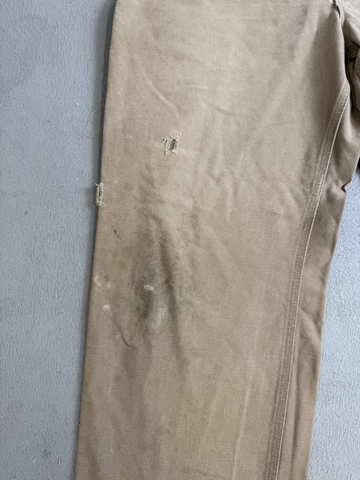 Carhartt Pants Mens 36x30 Tan Dungaree Fit Canvas Workwear Carpenter Distressed - Image 2 of 4
