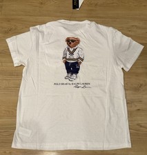 Polo Ralph Lauren Men's Classic Fit Polo Bear Logo RLTC T-Shirt Tee White L-XXL