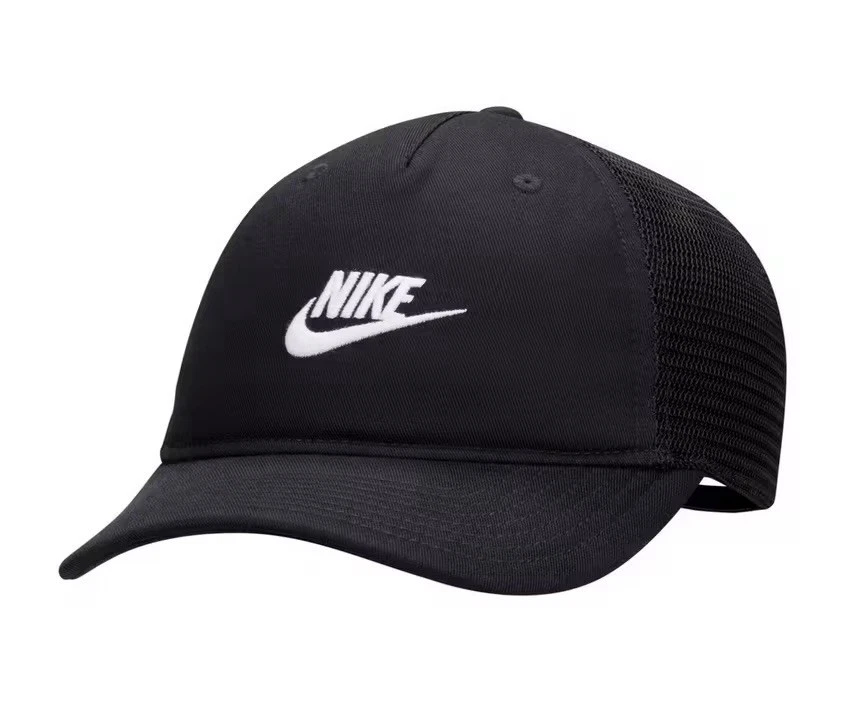 $30 Nike Air Sportswear Rise Futura Trucker Snapback Adjustable Hat Black sz M/L