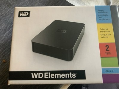 WD Elements 2TB External Hard Drive USB 2.0 #WDBAAU0020HBK-NETG
