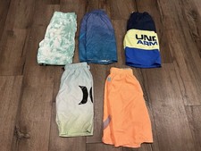 Lot Of 5 Nike Under Armour  Boys Swim Trunks Size M / L Medium Large