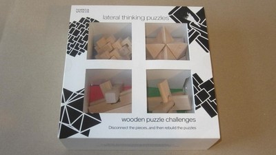 M&S Seitendenkpuzzle 4er Set Holzpuzzle Herausforderungen Originalverpackt