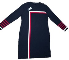 Tommy Hilfiger Women's Sweater Dress XXL Blue Cotton Blend Pullover