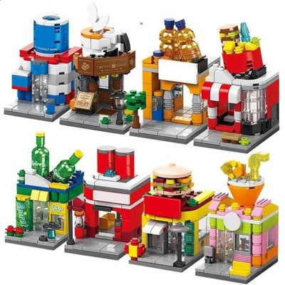 DIY Mini Burger Restaurant Baustein Set MOC Kreativ Spielzeug