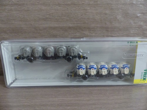 Minitrix N 15744 Behältertragwagen-Set 2 Universal-Tragwagen Lbgjs 598 in OVP | Condition: Neu