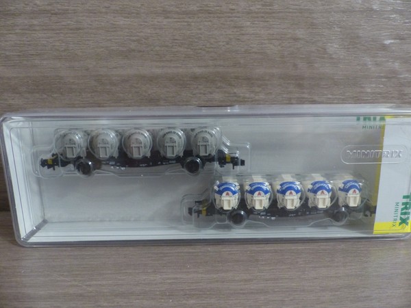 Minitrix N 15744 BehäLtertragwagen-Set 2 Universal-Tragwagen Lbgjs 598 In Ovp-image