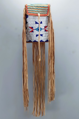 #ad Contemporary Northern Plains Native American Deer Skin Pouch Bag Bead Work Fri $245.00
