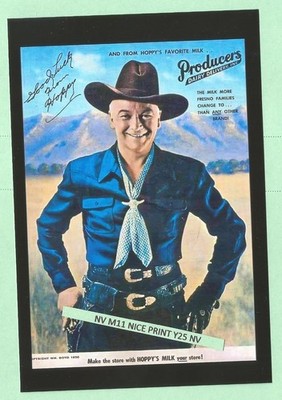Found 4X6 PHOTO Old Hoppy's Favorite Dairy Milk AD Hopalong Cassidy Advertise