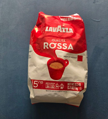 Lavazza Qualità Rossa Whole Bean Coffee, Medium Roast, 1 kg Bag (1 Pack)