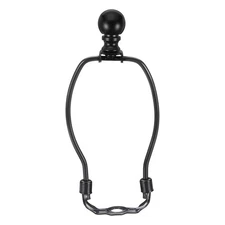 1 Set 6 Inch Lamp Harp Kit with 25mm Finial Lamp Shade Bracket Holder, Black