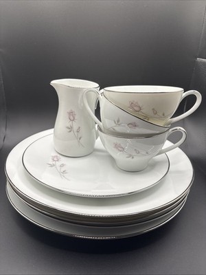 Vintage Noritake Passadena 6311 China Plates Cups & Creamer Lot